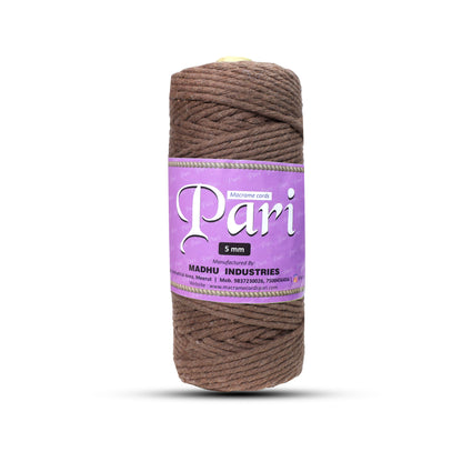 5mm Single Strand | Cofee Brown | Approx 100 Metres | 1kg Spool | Cotton | No 05