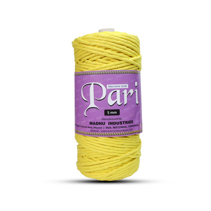 5mm Single Strand | Yellow | Approx 100 Metres | 1kg Spool | Cotton | No 08