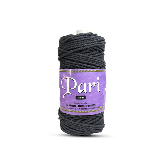 5mm Twisted (3Ply) | Dark Grey | Approx 100 Metres | 1kg Spool | Cotton | No 02