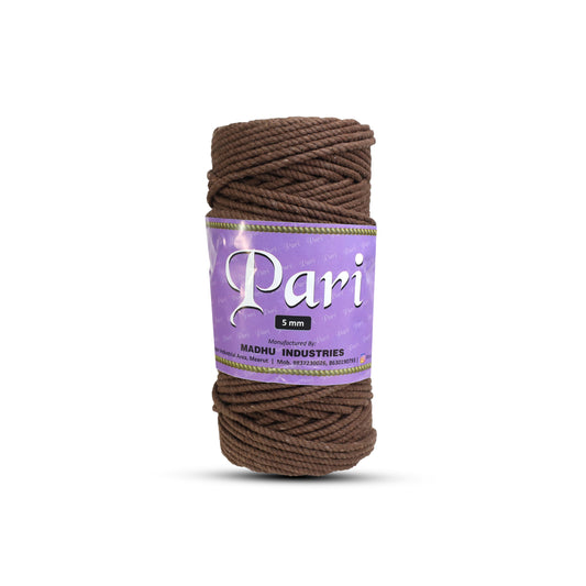 5mm Twisted (3Ply) | Cofee Brown | Approx 100 Metres | 1kg Spool | Cotton | No 05