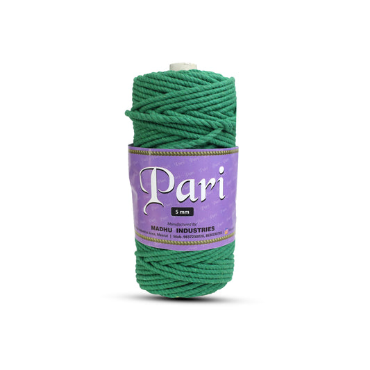 5mm Twisted (3Ply) | Green | Approx 100 Metres | 1kg Spool | Cotton | No 11