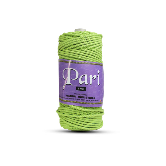 5mm Twisted (3Ply) | Parrot Green | Approx 100 Metres | 1kg Spool | Cotton | No 13