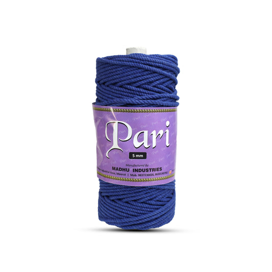 5mm Twisted (3Ply) | Sapphire Blue | Approx 100 Metres | 1kg Spool | Cotton | No 20