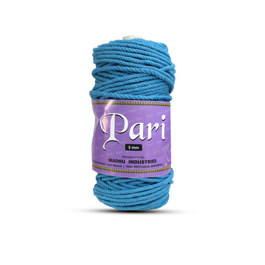 5mm Twisted (3Ply) | Bright Blue | Approx 100 Metres | 1kg Spool | Cotton | No 22