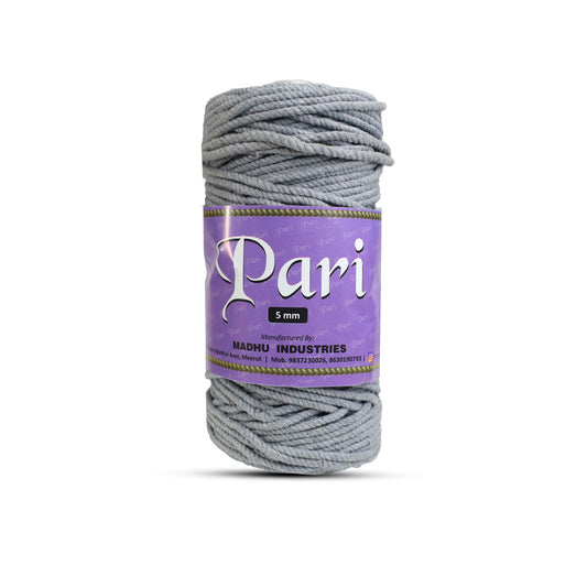 5mm Twisted (3Ply) | Steel Grey | Approx 100 Metres | 1kg Spool | Cotton | No 24