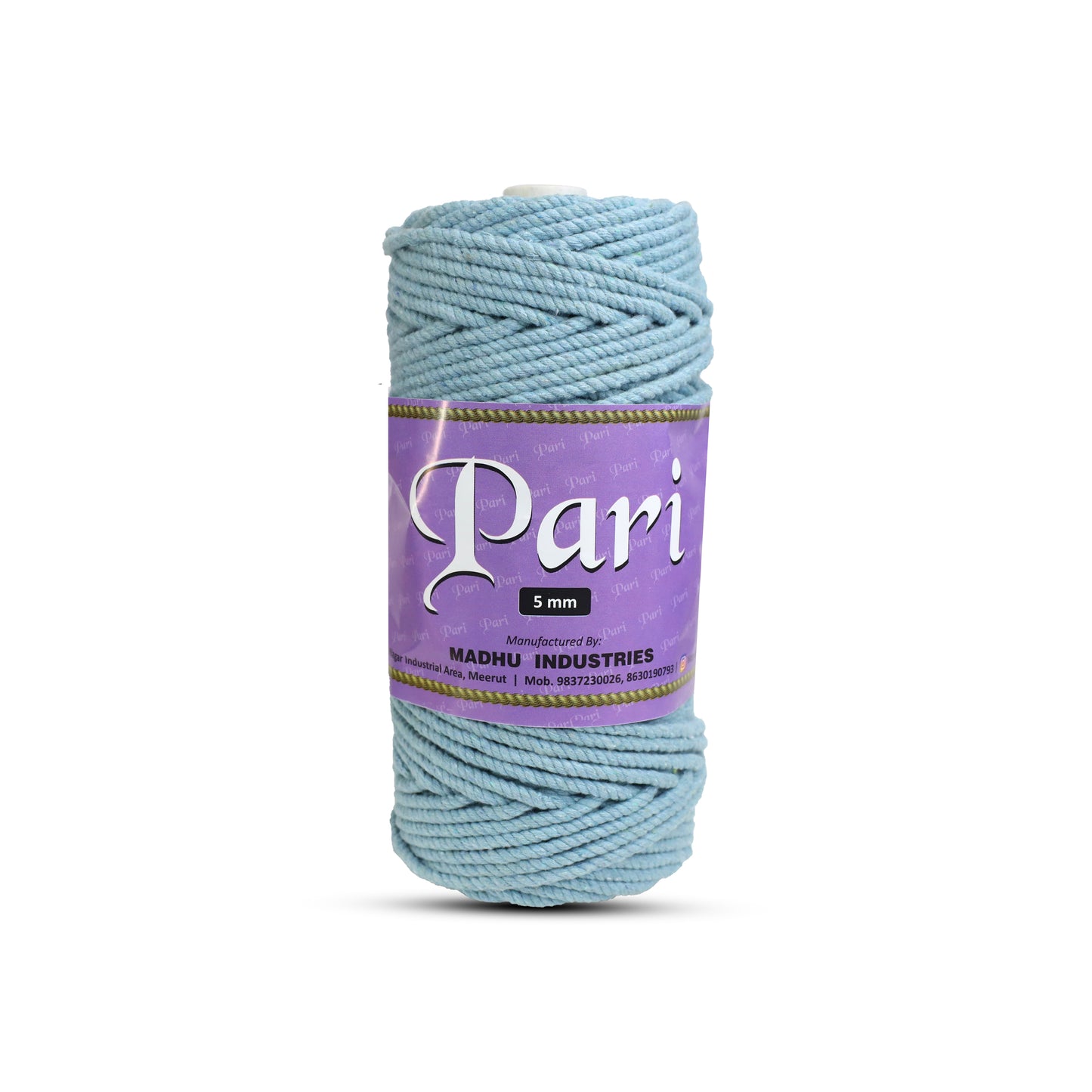 5mm Twisted (3Ply) | Mint Blue | Approx 100 Metres | 1kg Spool | Cotton