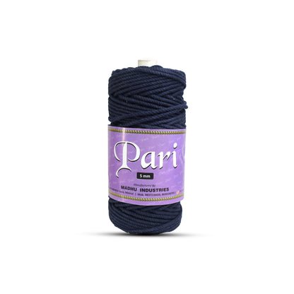 5mm Twisted (3Ply) | Dark Blue | Approx 100 Metres | 1kg Spool | Cotton