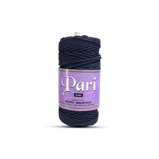 5mm Twisted (3Ply) | Dark Blue | Approx 100 Metres | 1kg Spool | Cotton | No 27