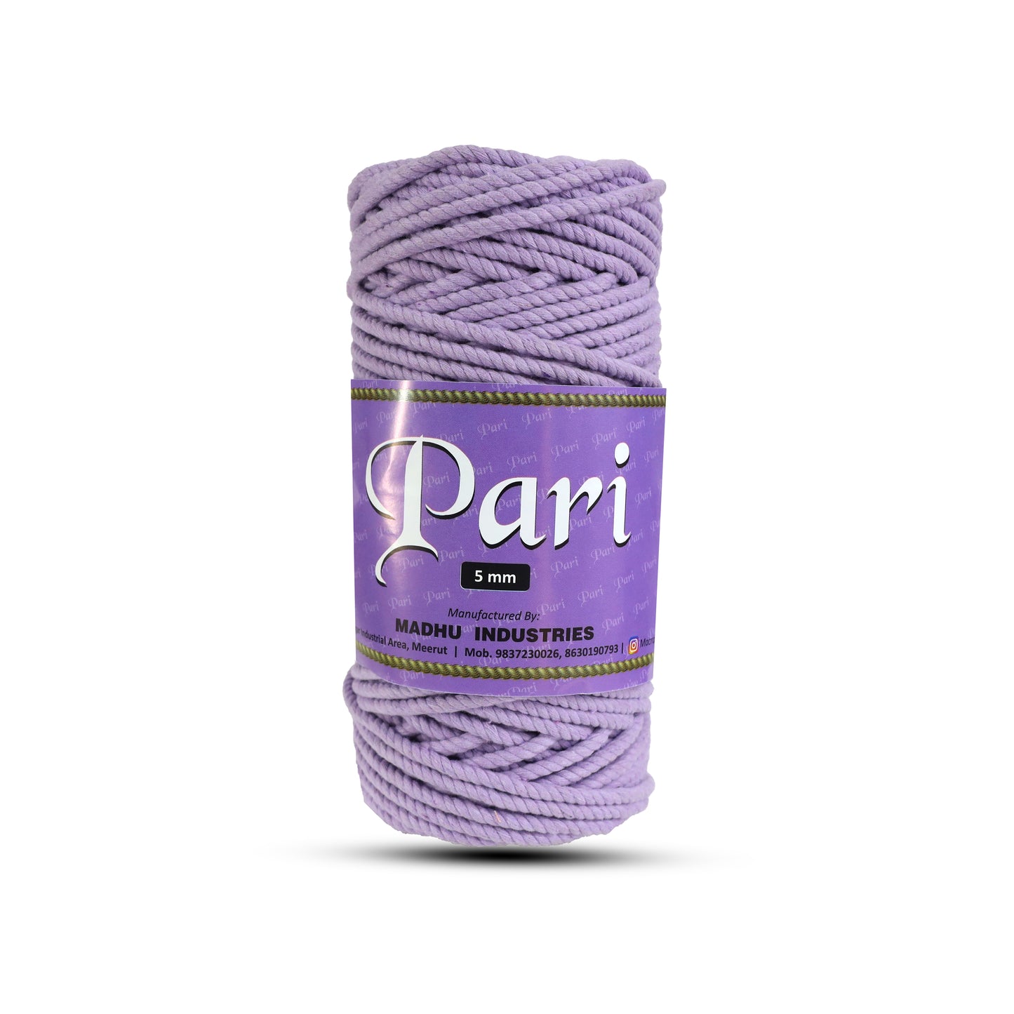 5mm Twisted (3Ply) | Lavender | Approx 100 Metres | 1kg Spool | Cotton