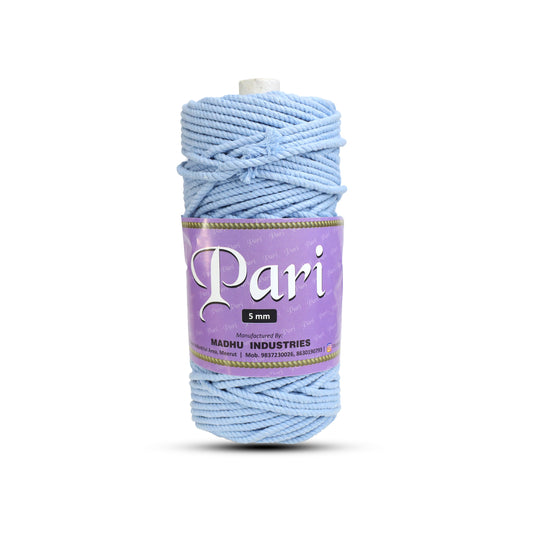 5mm Twisted (3Ply) | Ice Blue | Approx 100 Metres | 1kg Spool | Cotton | No 32