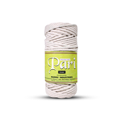 6mm Twisted (3Ply) | Off White | Approx 60 Metres | 1kg Spool | Cotton