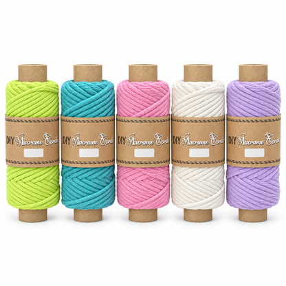 3mm Single Strand | 5 Random Colour Pack |100gm Spool | Cotton