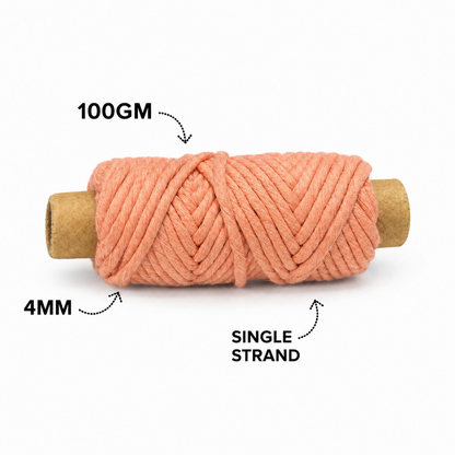 4mm Single Strand | 5 Random Colour Pack |100gm Spool | Cotton