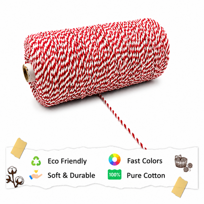 2mm Twisted Multicolor | Red+Off white | Approx 350-400 meters | 1Kg