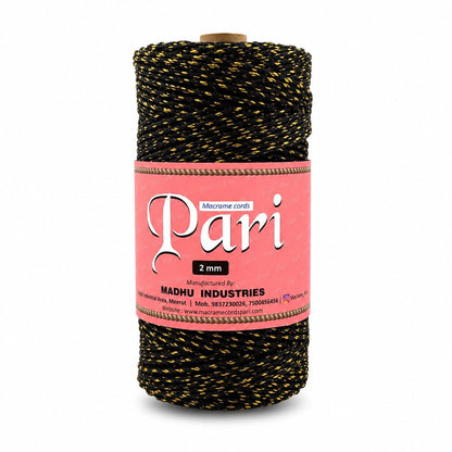 2mm, Twisted Multicolor | Black+Golden | Approx 350-400 meters | 1kg