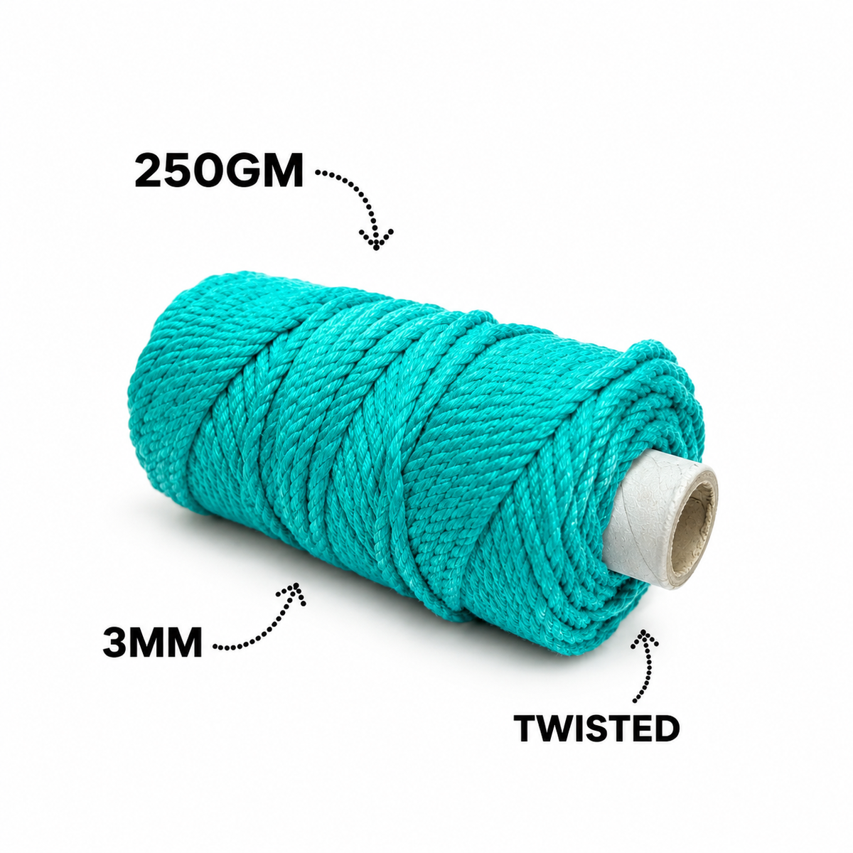 3mm Twisted (3ply) | 5 Random Colour Pack| 250gm | Cotton