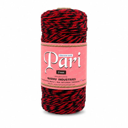 2mm Twisted Multicolor | Black+Red | Approx 350-400 meters | 1Kg