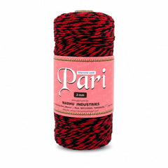 2mm Twisted Multicolor | Black+Red | Approx 350-400 meters | 1Kg