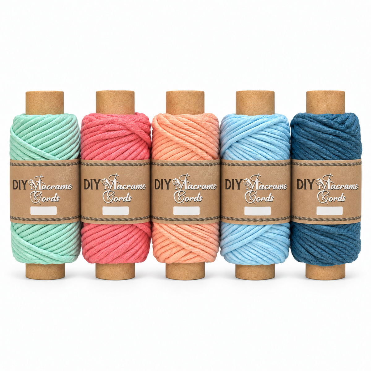 4mm Single Strand | 5 Random Colour Pack |100gm Spool | Cotton