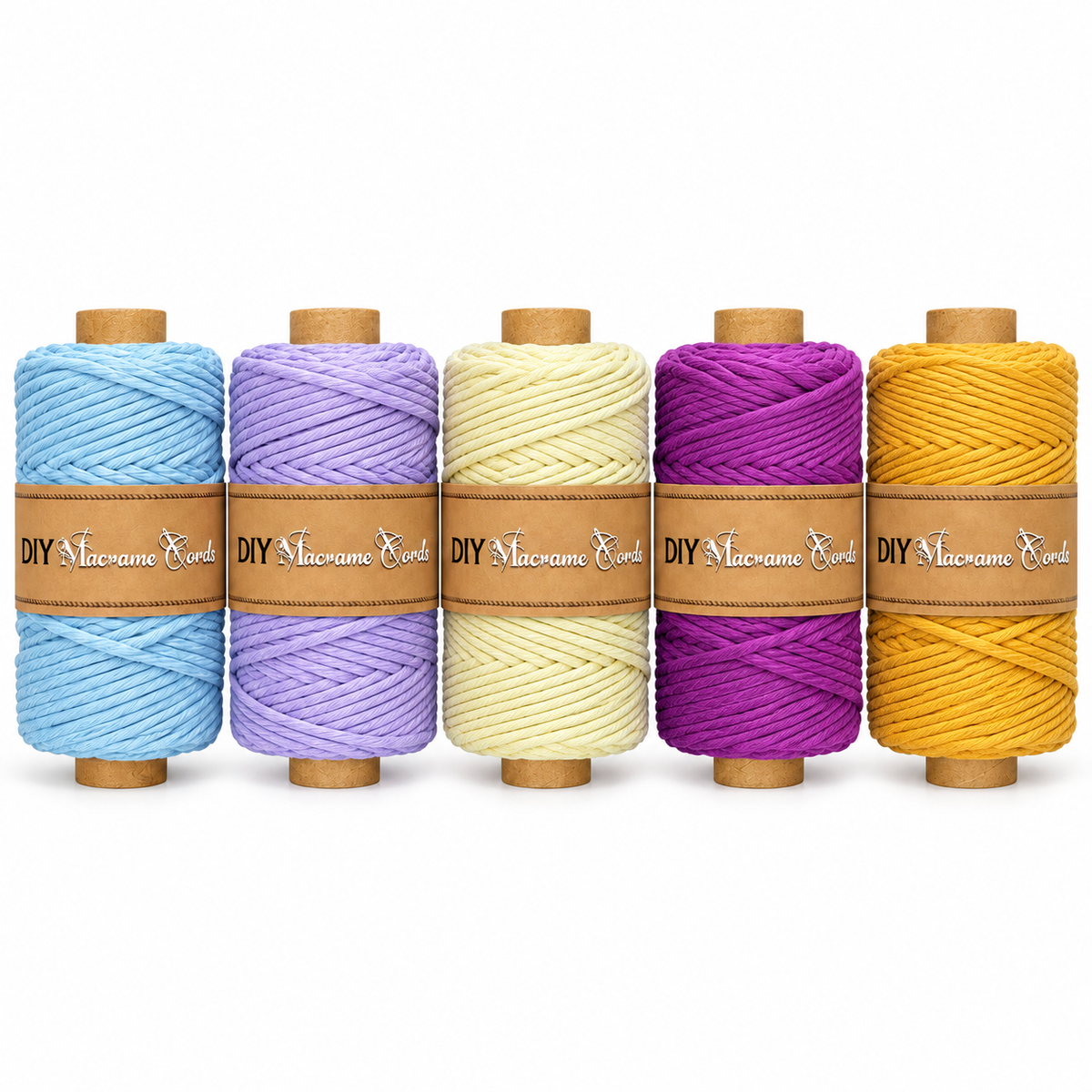 4mm Single Strand | 5 Random Colour Pack |250gm Spool | Cotton