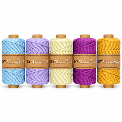 4mm Single Strand | 5 Random Colour Pack |250gm Spool | Cotton
