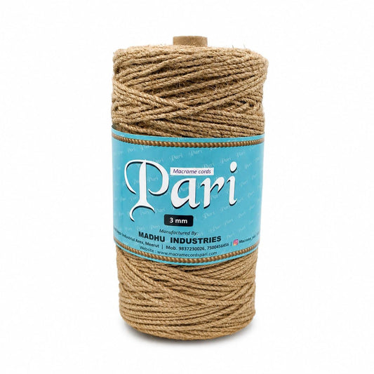 3mm Twisted (3Ply) | Jute Rope | 200 - 250 Metres | 1kg Spool