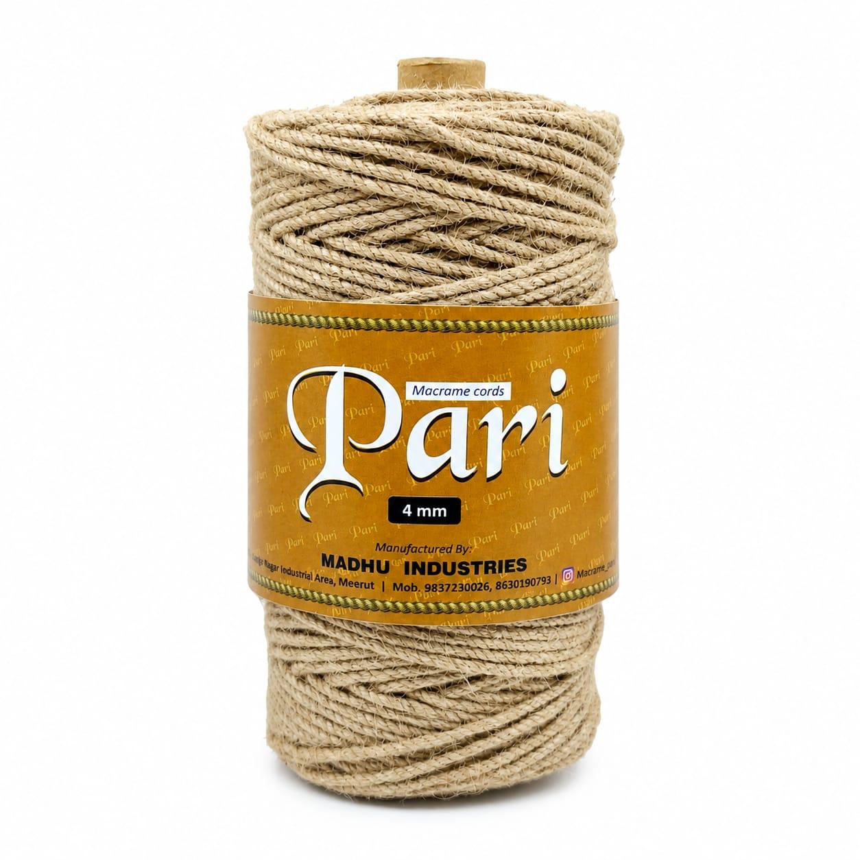 4mm Twisted (3Ply) | Jute Rope | 150 Metres | 1kg Spool
