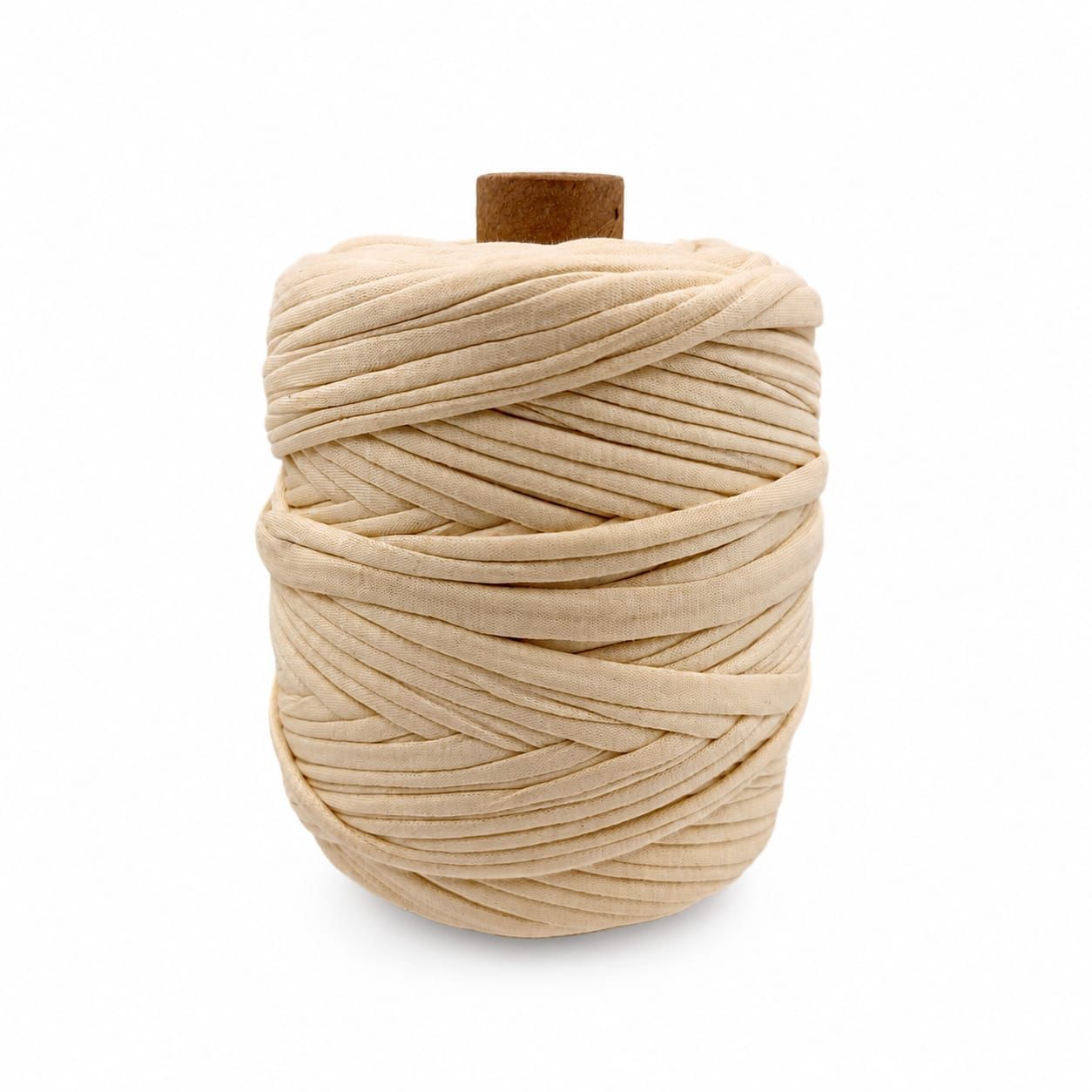 Soft TShirt Yarn Roll | 500grams | Beige Color | Perfect for Macramé, Crochet & DIY Projects
