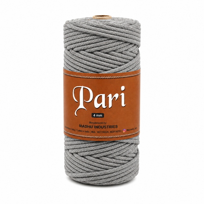 4mm knitted| Steel Grey | 150 meters| 1Kg Spool | Cotton
