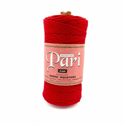 2mm Braided Polyester Outside| Red| 200-250 meters |1Kg spool