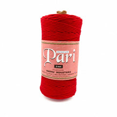 2mm Braided Polyester Outside| Red| 350-400 meters |1Kg spool