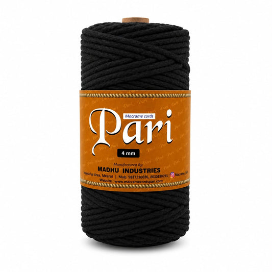 4mm knitted | Black | 150 meters | 1 Kg spool