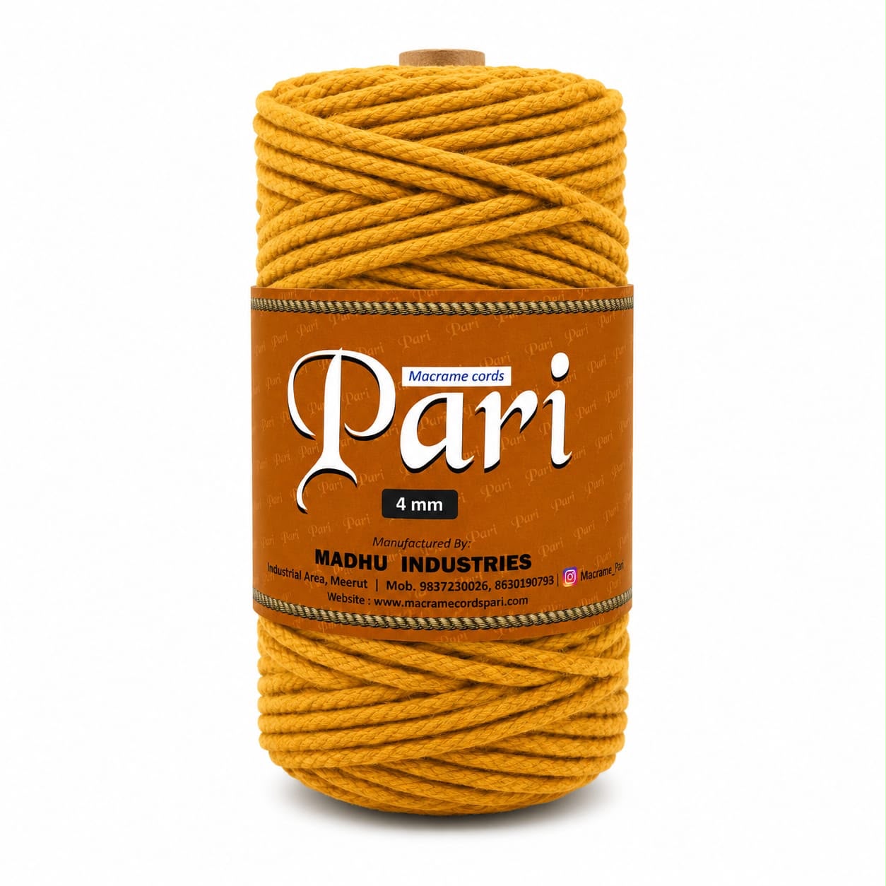 4mm Knitted | Mustard | 150 meters | 1 Kg Spool