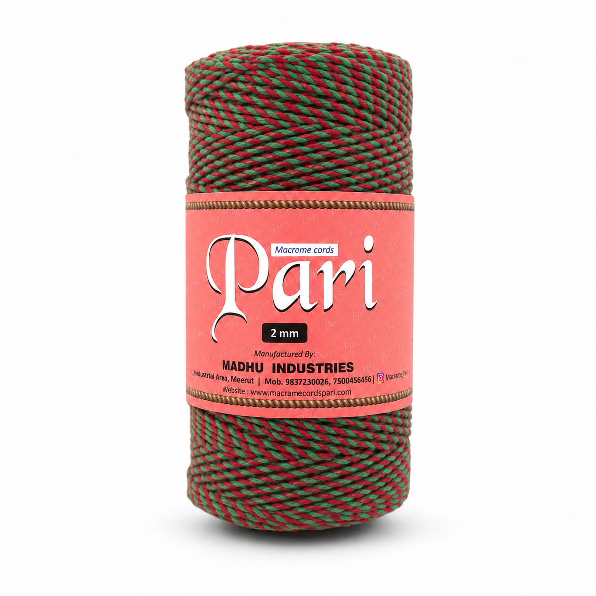 2mm Twisted Multicolor | Red+Green |Approx 350-400 meters | 1Kg