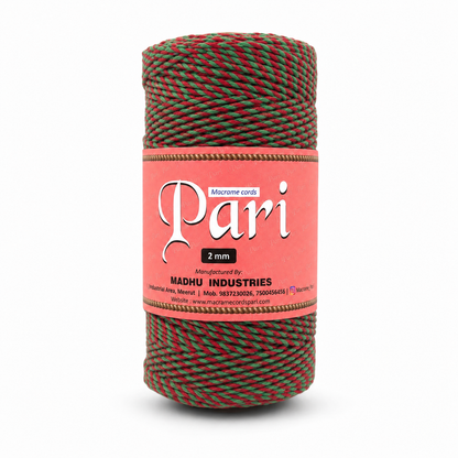 2mm Twisted Multicolor | Red+Green |Approx 350-400 meters | 1Kg