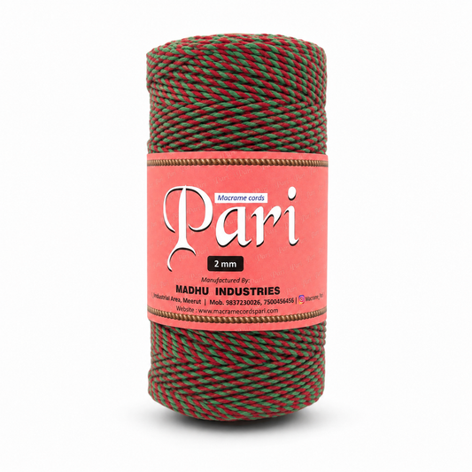 2mm Twisted Multicolor | Red+Green |Approx 350-400 meters | 1Kg