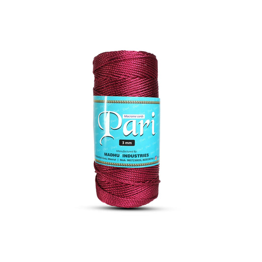 3mm Twisted 3ply Metallic / Zari Cords | Red | Approx 200 - 250 Metres | 1kg Spool