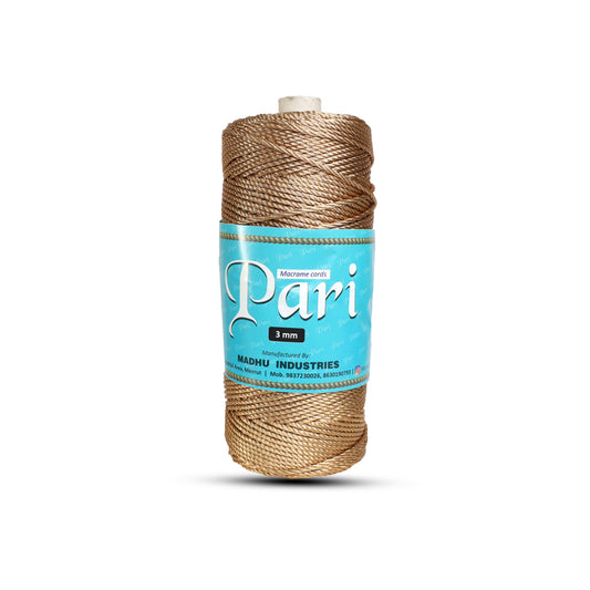 3mm Twisted 3ply Metallic / Zari Cords | Copper | Approx 200 - 250 Metres | 1kg Spool