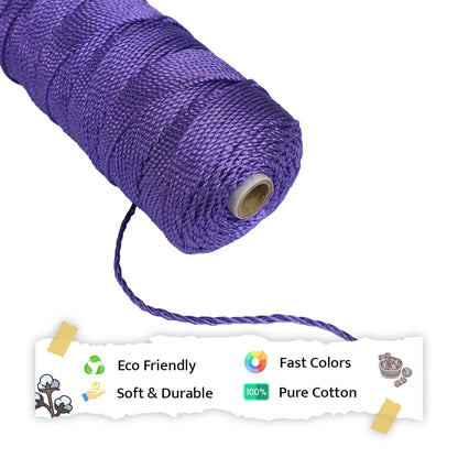 3mm Twisted 3ply Metallic / Zari Cords | Violet | Approx 200 - 250 Metres | 1kg Spool