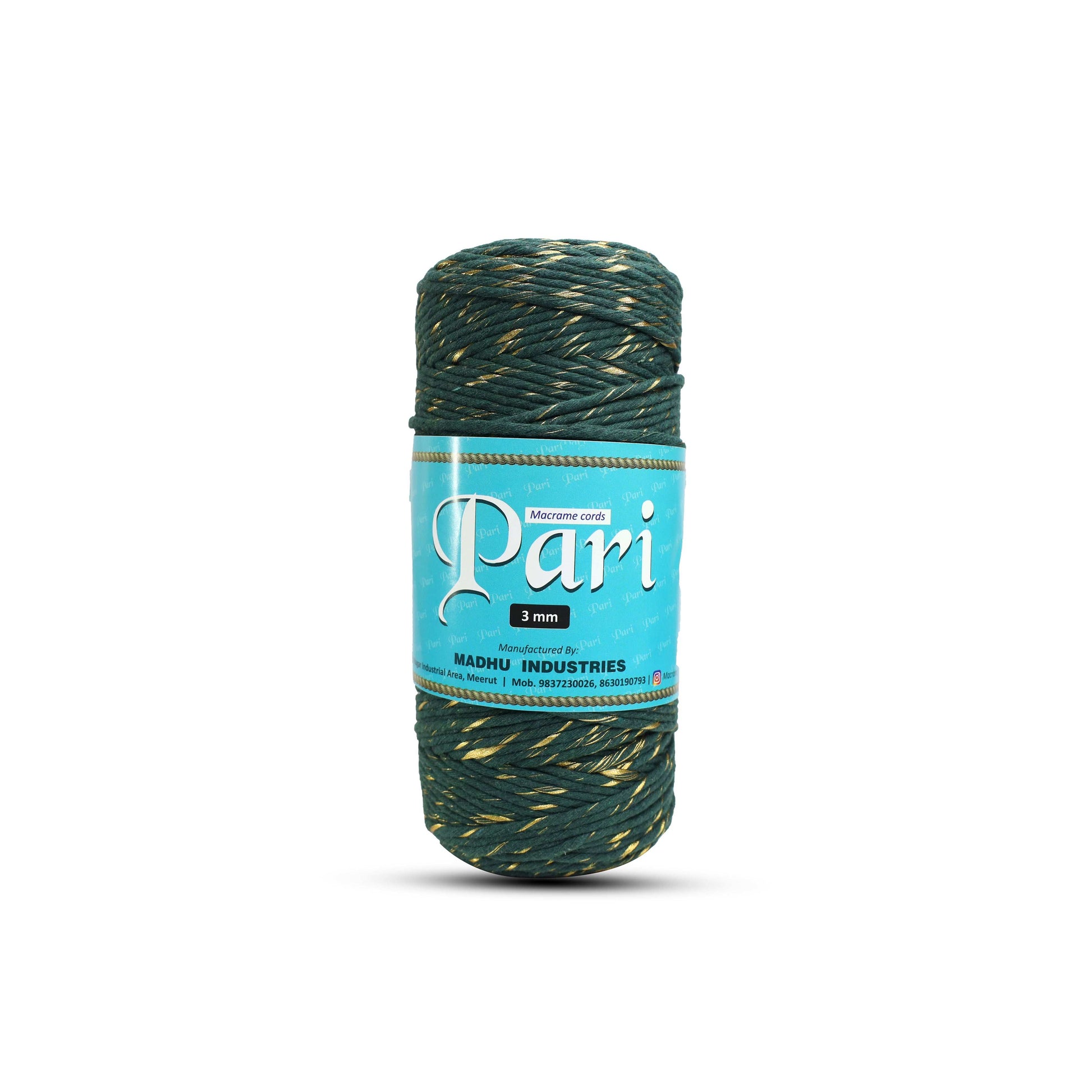 3mm Single | Emerald Gleam | Approx 200 - 250 Metres | 1kg Spool | Cotton Infused Zari