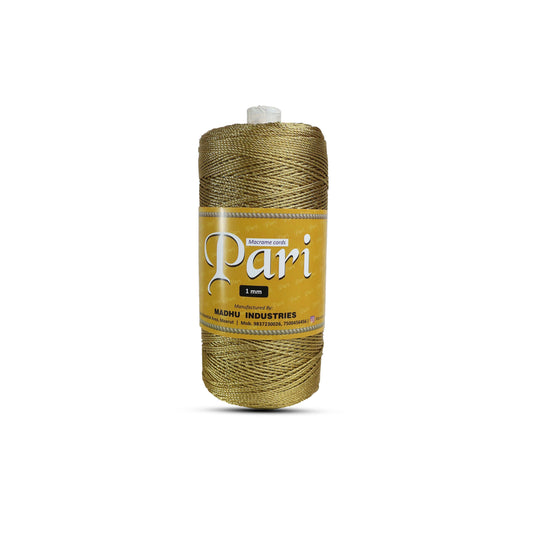1mm Twisted 3ply Metallic / Zari Cords | Golden | Approx 750 - 800 Metres | 1kg Spool