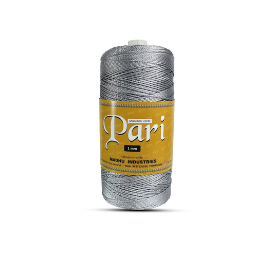 1mm Twisted 3ply Metallic / Zari Cords | Silver | Approx 750 - 800 Metres | 1kg Spool