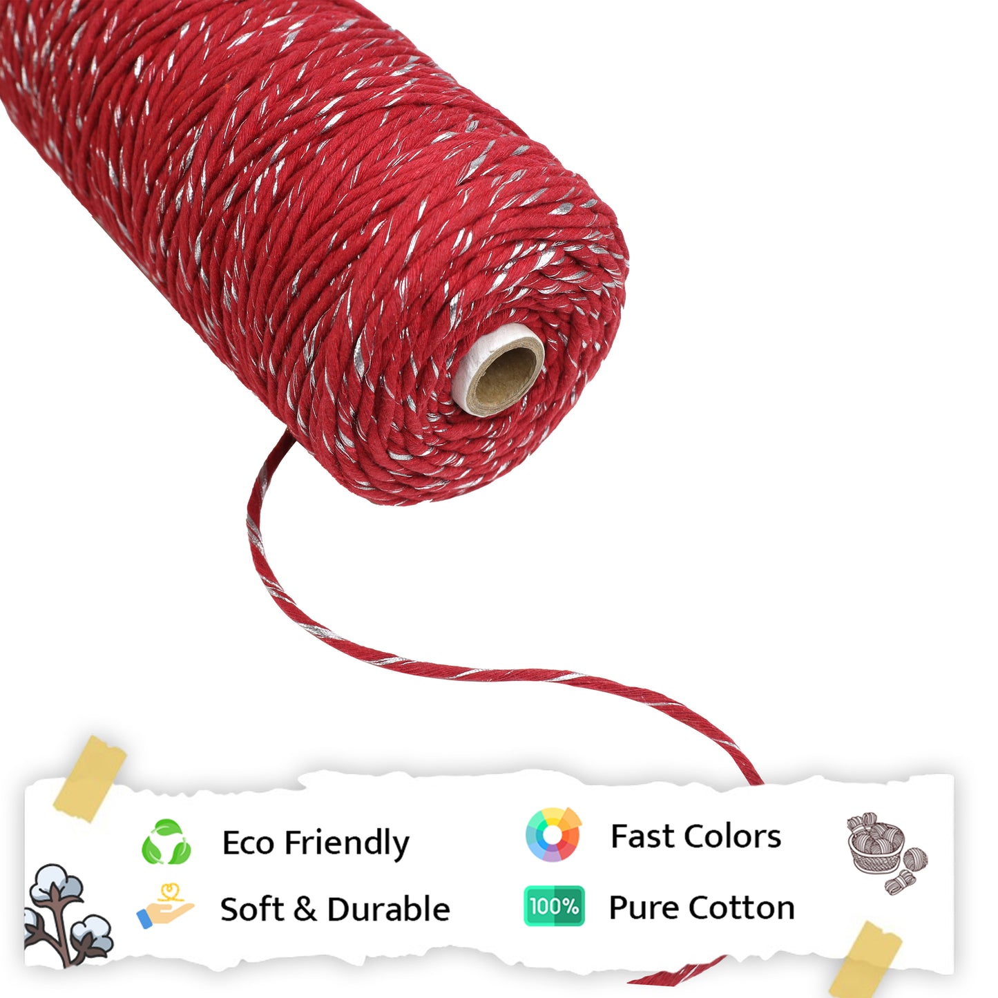 3mm Single | Ruby Shine | Approx 200 - 250 Metres | 1kg Spool | Cotton Infused Zari