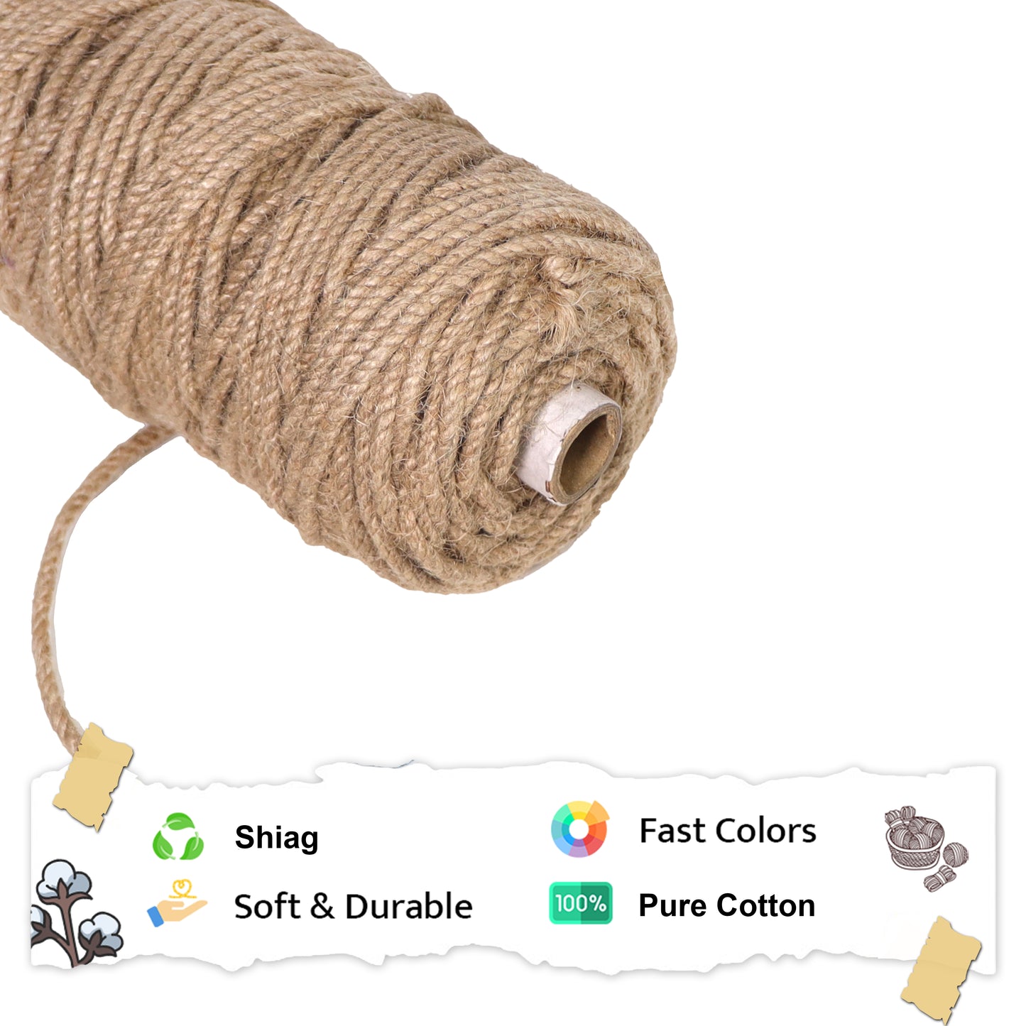 4mm Twisted (3Ply) | Jute Rope | 150 Metres | 1kg Spool