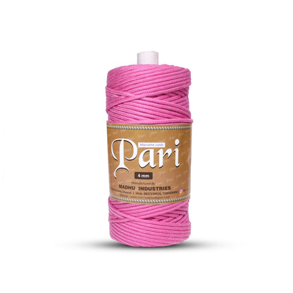 4mm Braided Polyester Outside Cotton Inside | Pink | 150 Metres | 1kg Spool