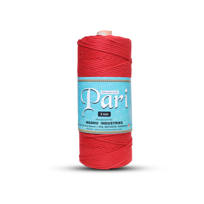 4mm Braided Polyester Outside Cotton Inside | Red | 150 Metres | 1kg Spool