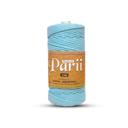 4mm Braided Polyester Outside Cotton Inside | Aqua Blue | 150 Metres | 1kg Spool
