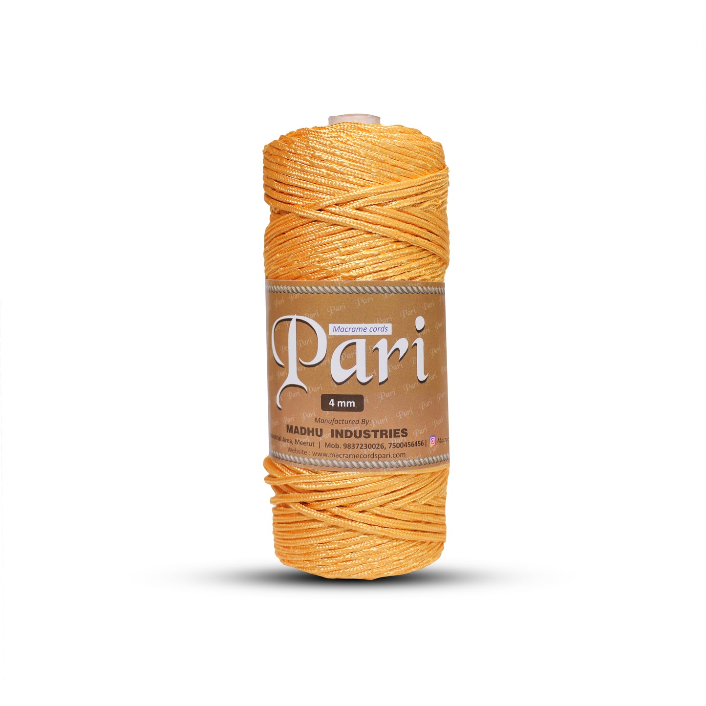 4mm Braided Polyester Outside Cotton Inside | Golden Mustard | 150 Metres | 1kg Spool