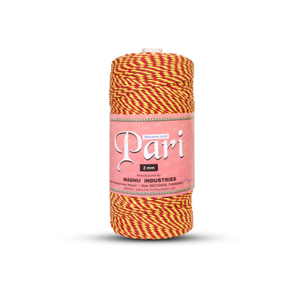 2mm Twisted Multicolor | Yellow+ Red | Approx 350-400 Metres | 1kg Spool