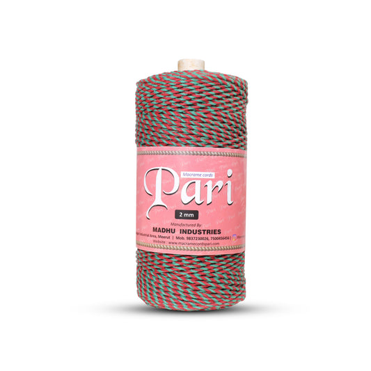 2mm Twisted Multicolor | Green+ Red | Approx 350-400 Metres | 1kg Spool